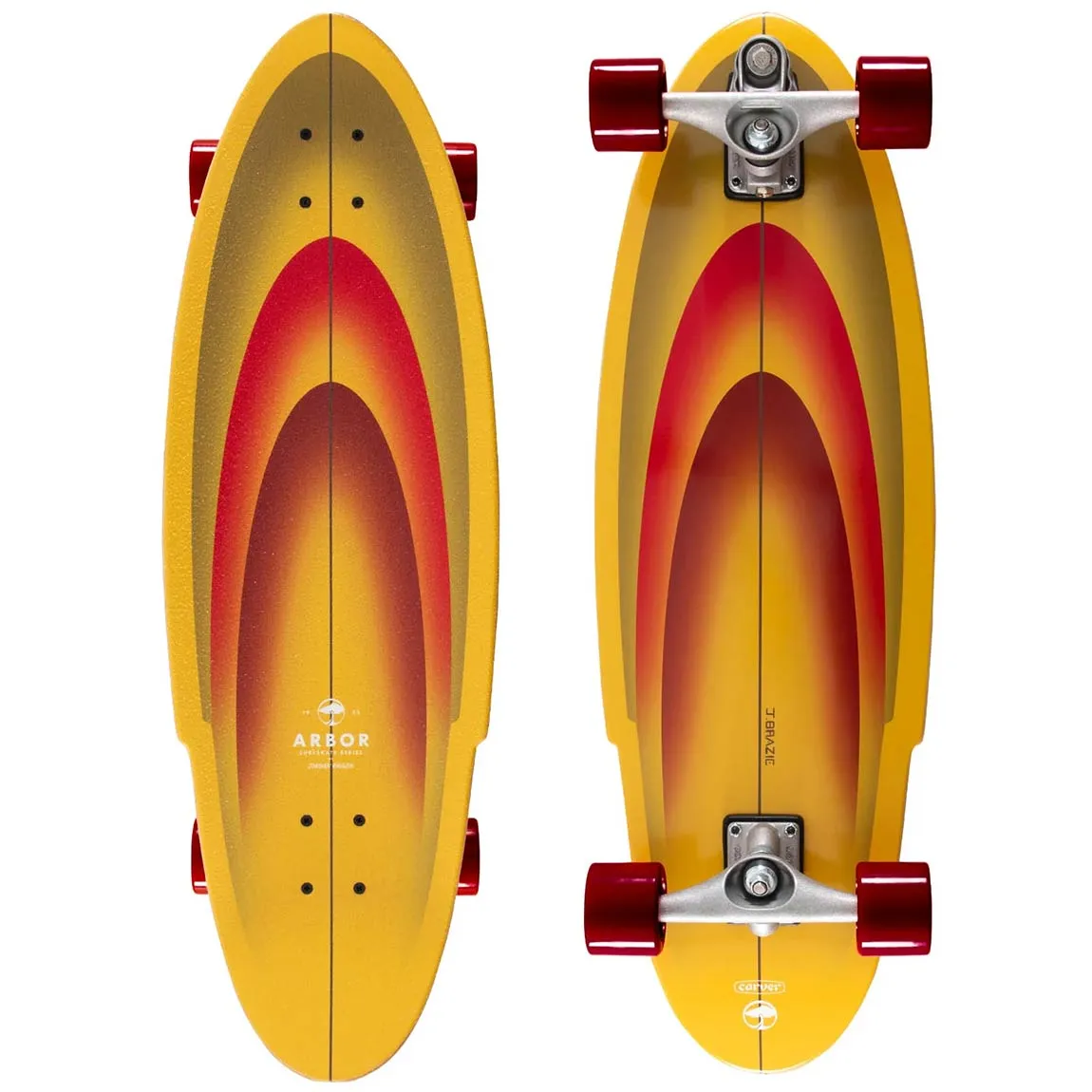 Arbor X Carver Jordan Brazie C7 Truck Surfskate Complete 10″ x 33″ Yellow - Image 4